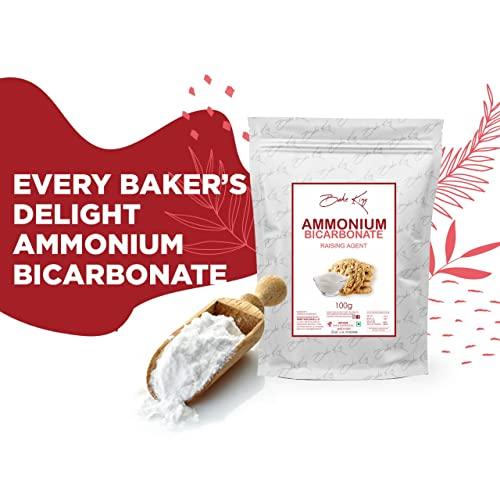 BAKE KING BAKE KING Ammonium Bicarbonate 100gm, Agent Biscuits Food Grade Hornsalt - Hartshorn Perfect for Baking (Cookies and Biscuits)