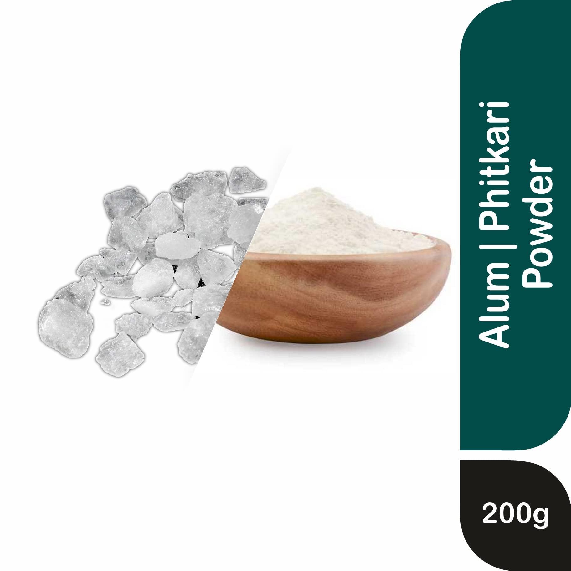 Organic and Pure Organic and Pure Alum Stone Block | Phitkari Alum Stone | Fitkari Stone for Skin Vastu Face Skin Hair Water Underarms Shave Teeth | Potassium Potash 200g