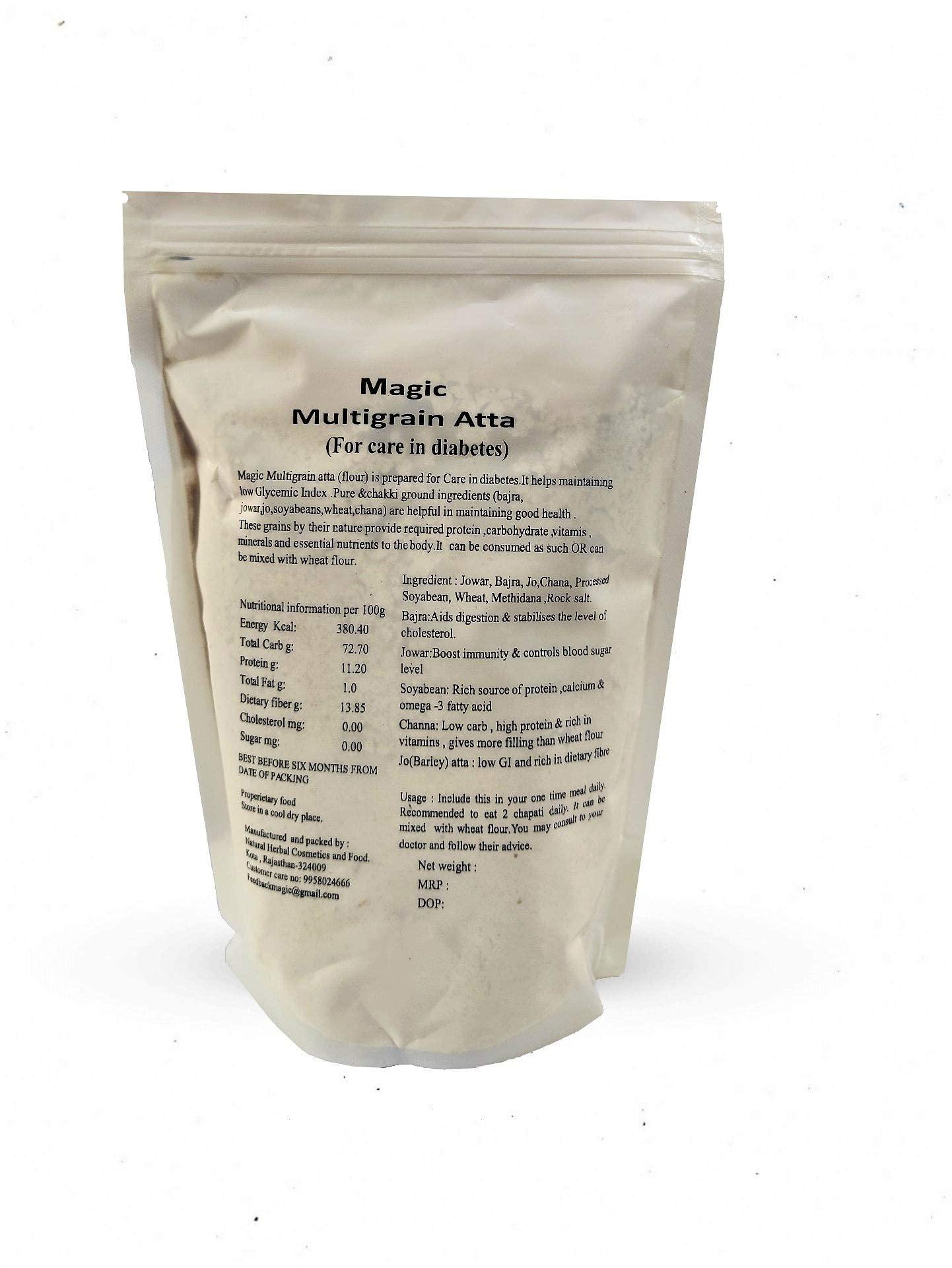 Magic Magic Multigrain Flour for Care in Diabetes Low GI chakki Ground multigrain Atta Pack of 2 (1200 g)