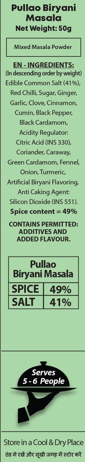 Mehran Mehran Pullao Biryani Masala , 50 GMS (Pack of 4 )