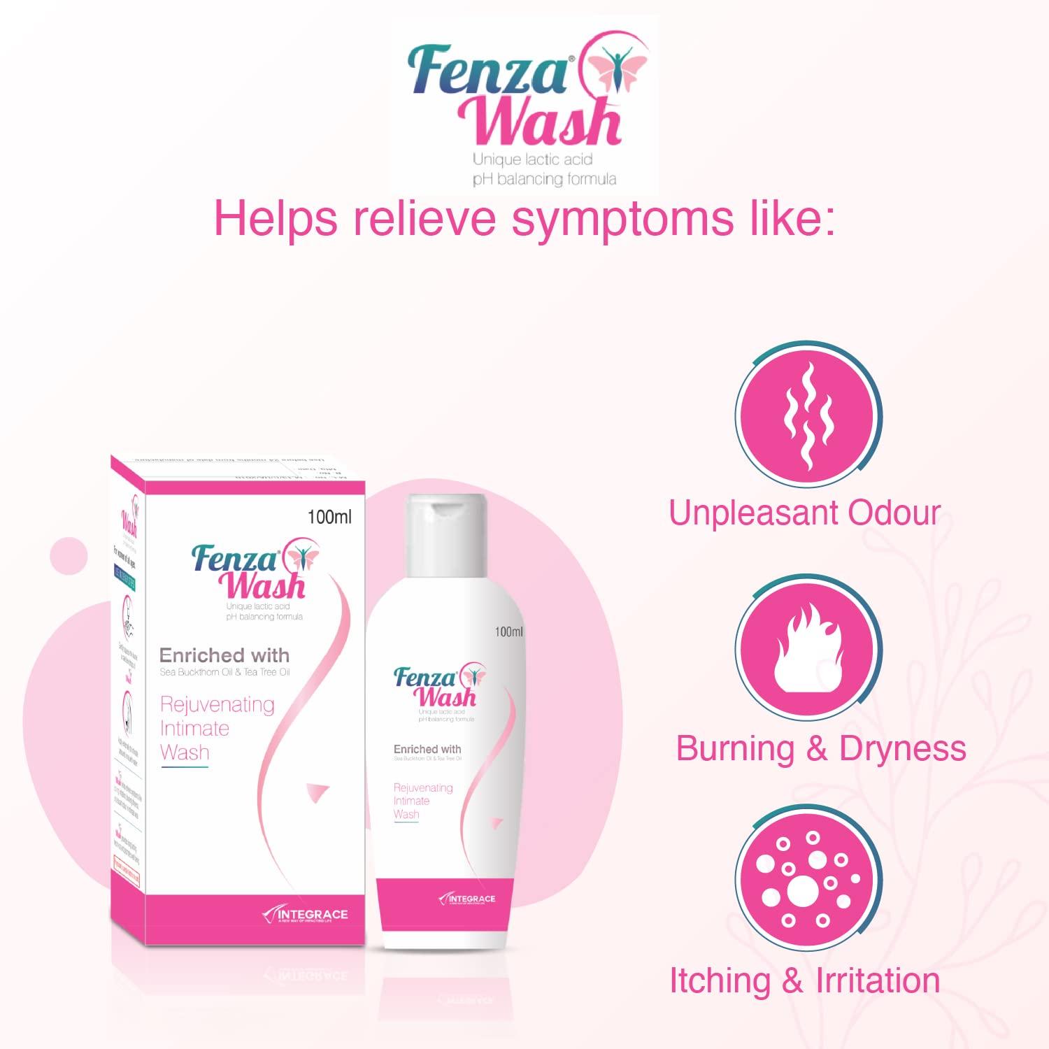 Fenza Fenza Wash Expert Intimate Hygiene Wash, 100 - ml (Pack of 3), Enriched with Tea Tree Oil & Sea Buckthorn Oil, Anti-Bacterial Properties prevents Infections,Itching,Irritation & Dryness.