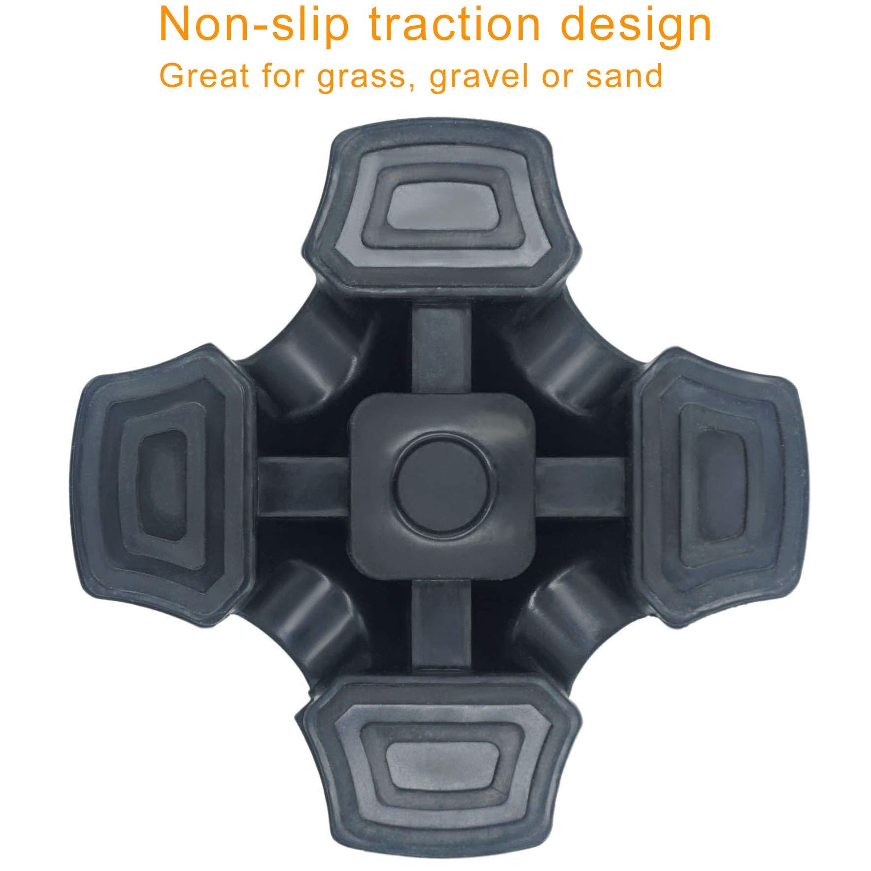 YAMTHR YAMTHR Cane Tip with Quad Support Rubber Foot for Walking Canes 3/4 Inch Shaft, Self-Standing, Anti-Slip Stable Four Point Cane Tip Universal 4 Leg Attachment for Walking Stick (Quad Cane Tip)