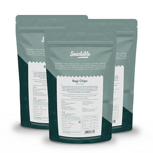 Snackible MU(N)CH BETTER Snackible MU(N) CH BETTER Peri Peri Ragi Chips-55Gm (Pack Of 3)