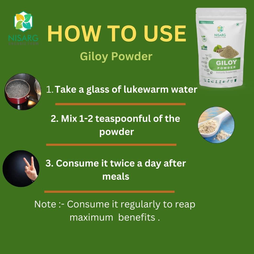 NISARG ORGANIC FARM NISARG ORGANIC FARM Combo of Amla, Giloy, and Gokhru Powder I Traditional Method Made I Pure Herbal & Ayurvedic I for Immunity booster, Hair Growth, Face & Skin Care Overall Health & Wellness (200gm)