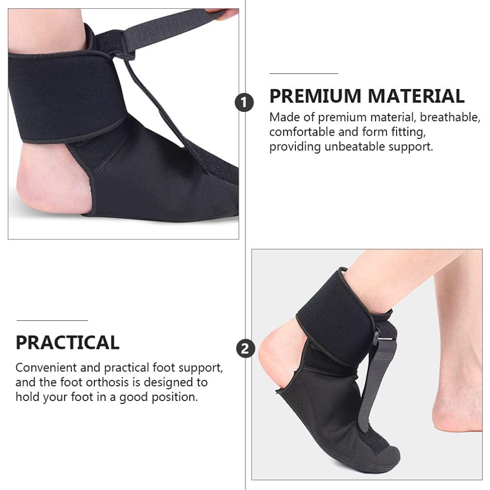 FOMIYES FOMIYES Drop Foot Brace Ankle Brace Support Leg Splint Brace Foot Support Stretching Boot Splints for Exercise Workout Basketball Gym Injury Recovery Sports Black