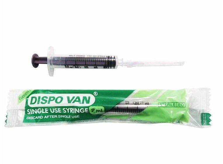 Generic DISPO Van Syringes 2ML with Needle For single use only - Pack of 100