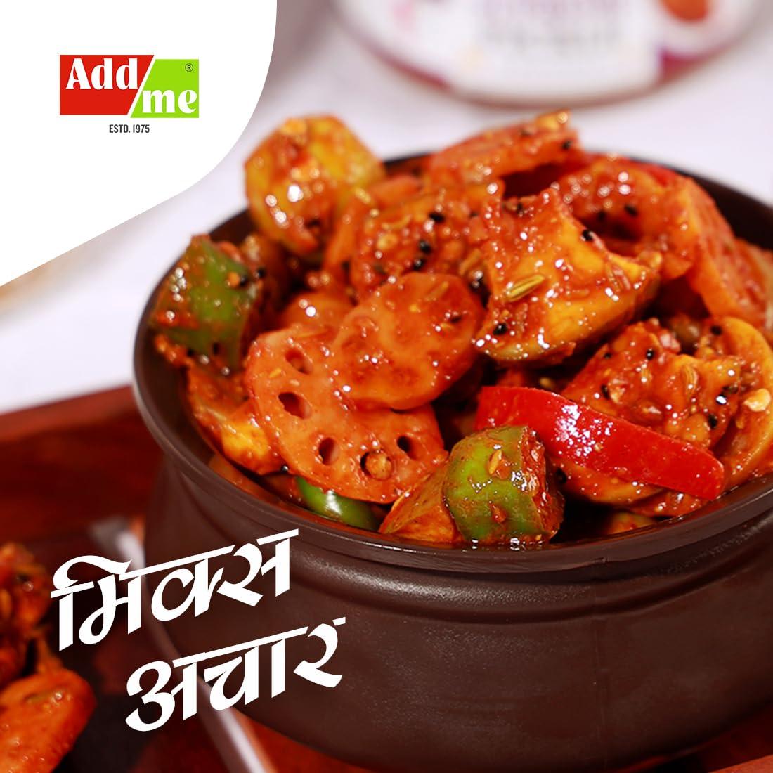 Add me Add me Homemade Rajasthani Mix Achar Mixed Supreme Mango Chilli Lemon Carrot ker Ginger karonda lasoda Fruit Pickle 200gm Glass Jar