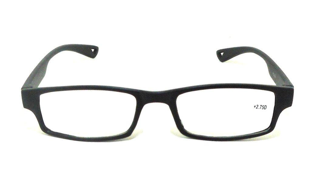AR Eyewar AR Eyewar 1.25 Diopters Rectangular Unisex Reading Glasses 48, Black_Medium