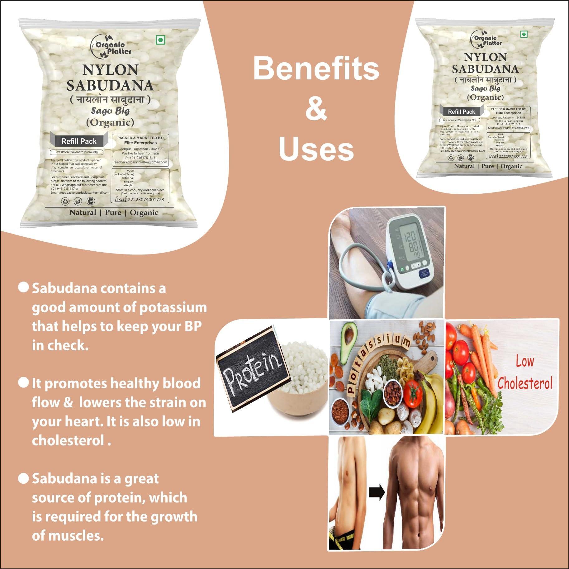 Organic Platter Nylon Sabudana Big, Nylon Sago,Nylon Crystal (Sago), Javvarisi/Tapioca pearls (Refill) (1800)