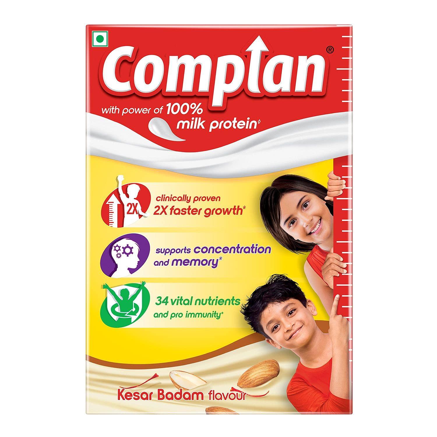 Complan Complan Nutrition Drink Powder for Children, Creamy Classic Flavour, 1 kg Carton & Kesar Badam 500g | Nutrition drink for kids with protein & 34 vital nutrients