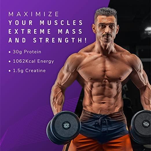 MuscleTech MuscleTech Masstech Extreme 2000 High Protein Food For Weight Gainer (30G Protein,1075 Kcal,1.5G Creatine&Added Vitamin&Minerals) Veg Mass Gainer-Vanilla Milkshake-3Kg,Powder