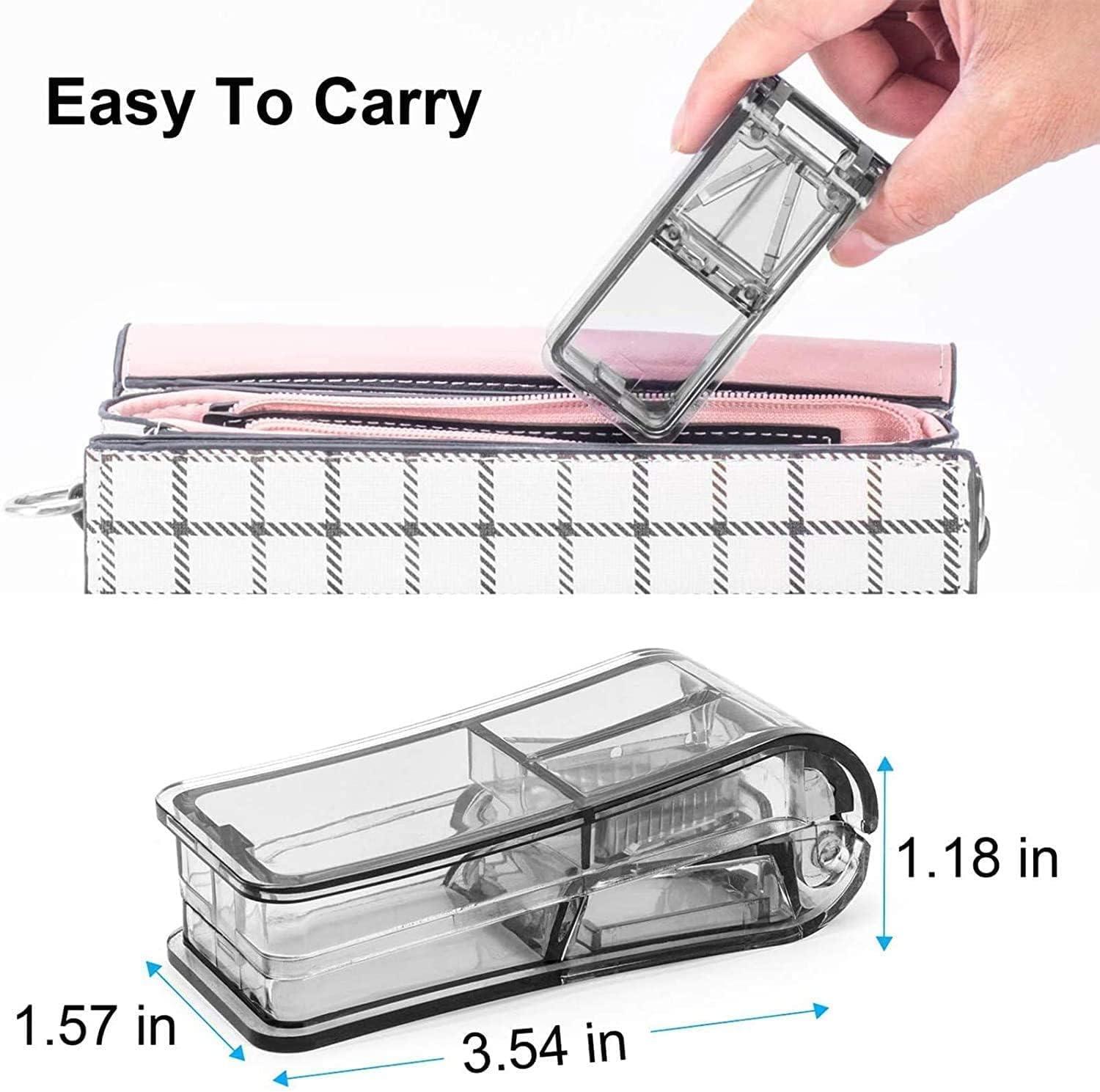 FANSTINOW Pill Splitter. The Best Pill Cutter Ever! Design in The USA. Doubles as a Pill Box. Excellent Pill Splitter with Keychain Pill Holder