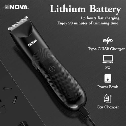 Nova Nova Men Nht 1043 Head To Toe Trimmer 90 Min Runtime 7 Length Settings (Black)