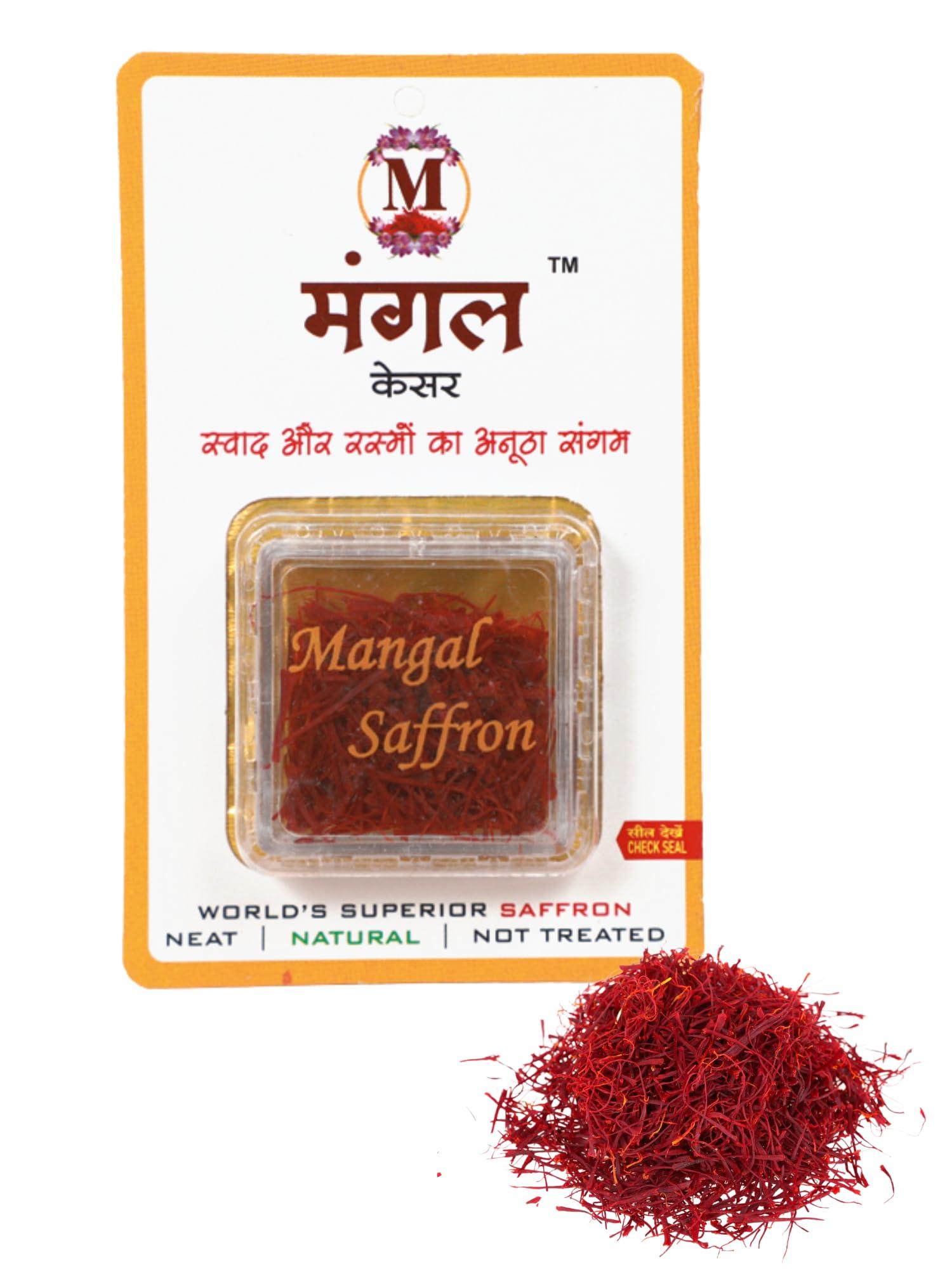 MANGAL MANGAL saffron kesar Zafran Natural Pure & Original Premium Organic A++ Grade Quality Saffron | For Pregnant Women, Cooking, Immunity Booster, Health improvement Tilak, Milk, Skin, Health improvement (GMP,HACCP Certified ) 250mg pack of 4 , Net Weigh