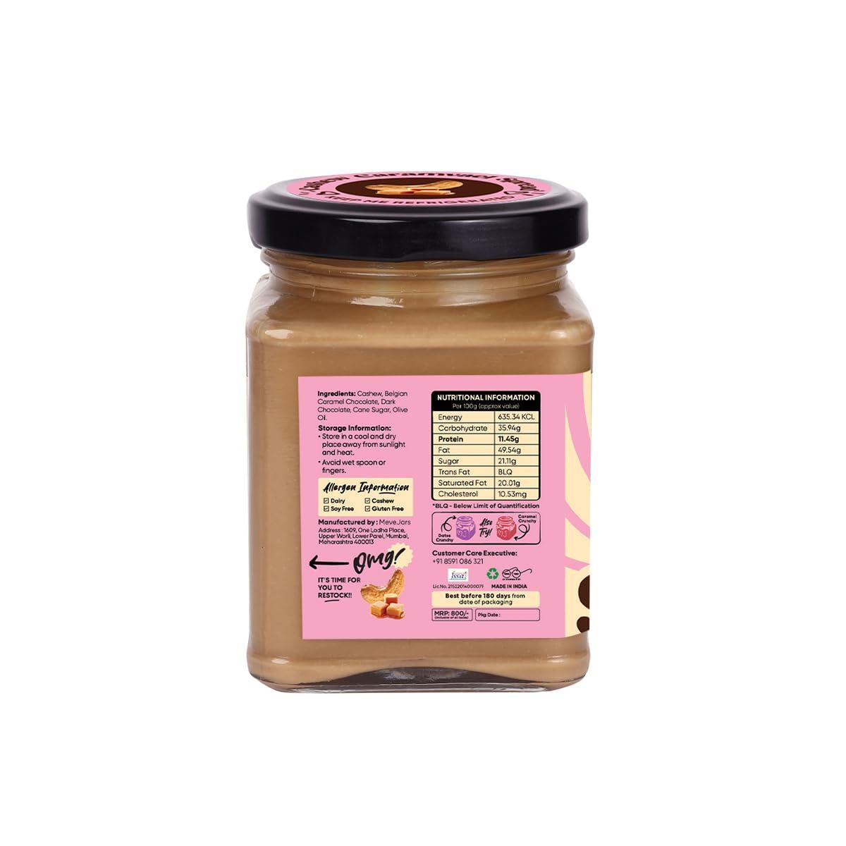 Meve Jars Meve Jars - Cashew Caramel Hazelnut Spread | 230g | No Preservatives | Gluten Free | High in Protein (Creamy)