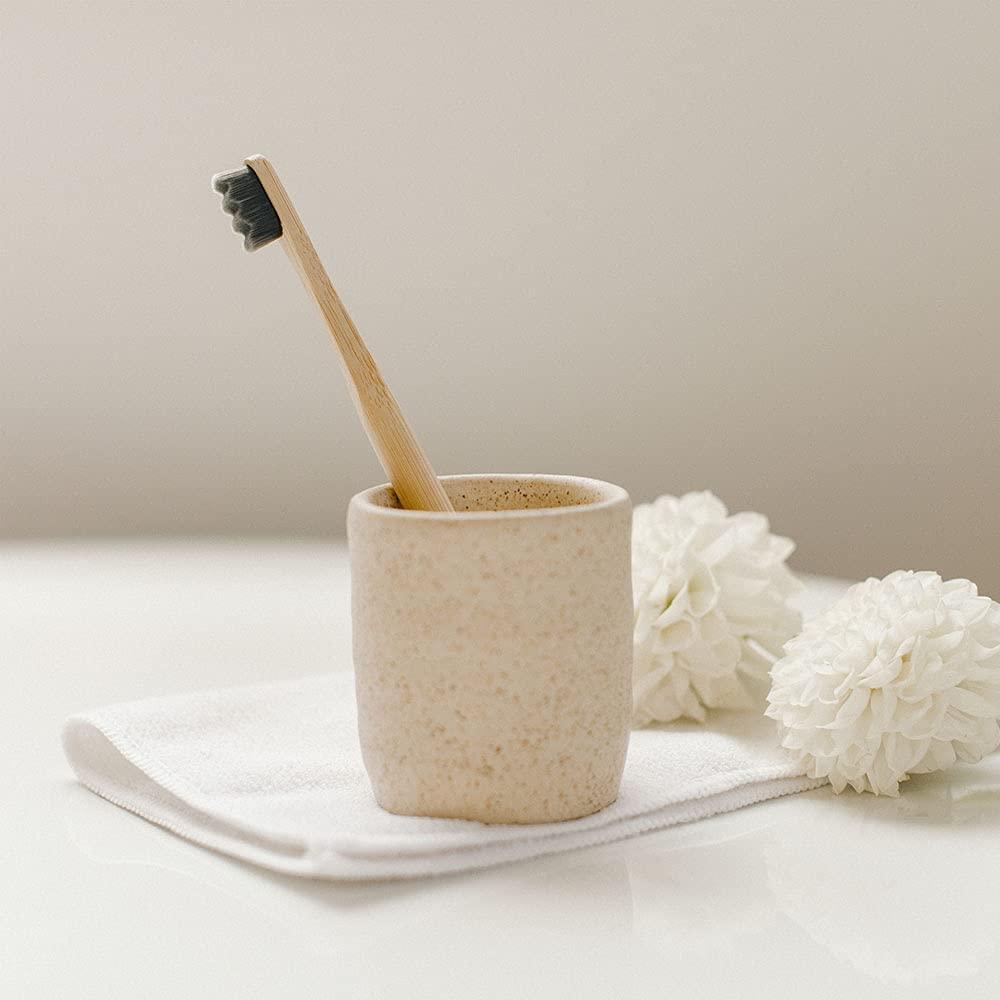 HMD INDIA HMD INDIA (Pack of 4) Wave Nano Bristle Round Handle Organic Bamboo Toothbrush With 20,000 Ultrafine Bristles | Eco-Friendly, Biodegradable | Doctor\'s Favourite BPA Free for Unisex