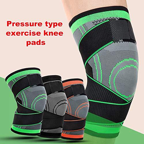 Decdeal Decdeal 1PC Knee Support Professional Protectives Sports Knee Pad Breathable Bandage Black+Grey XL