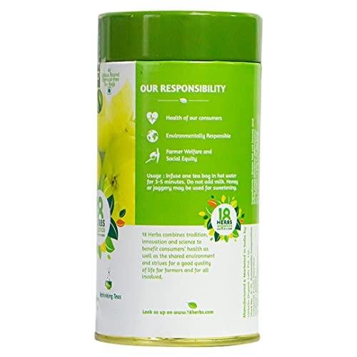 18 Herbs Organics Health with Herbs 18 Herbs Organics Health with Herbs Green Tea With Amla (40 Tea Bags - 54 gram - Tin Caddy - Pack of 2) Amla Green Tea - To Get Your Immunity a Boost!