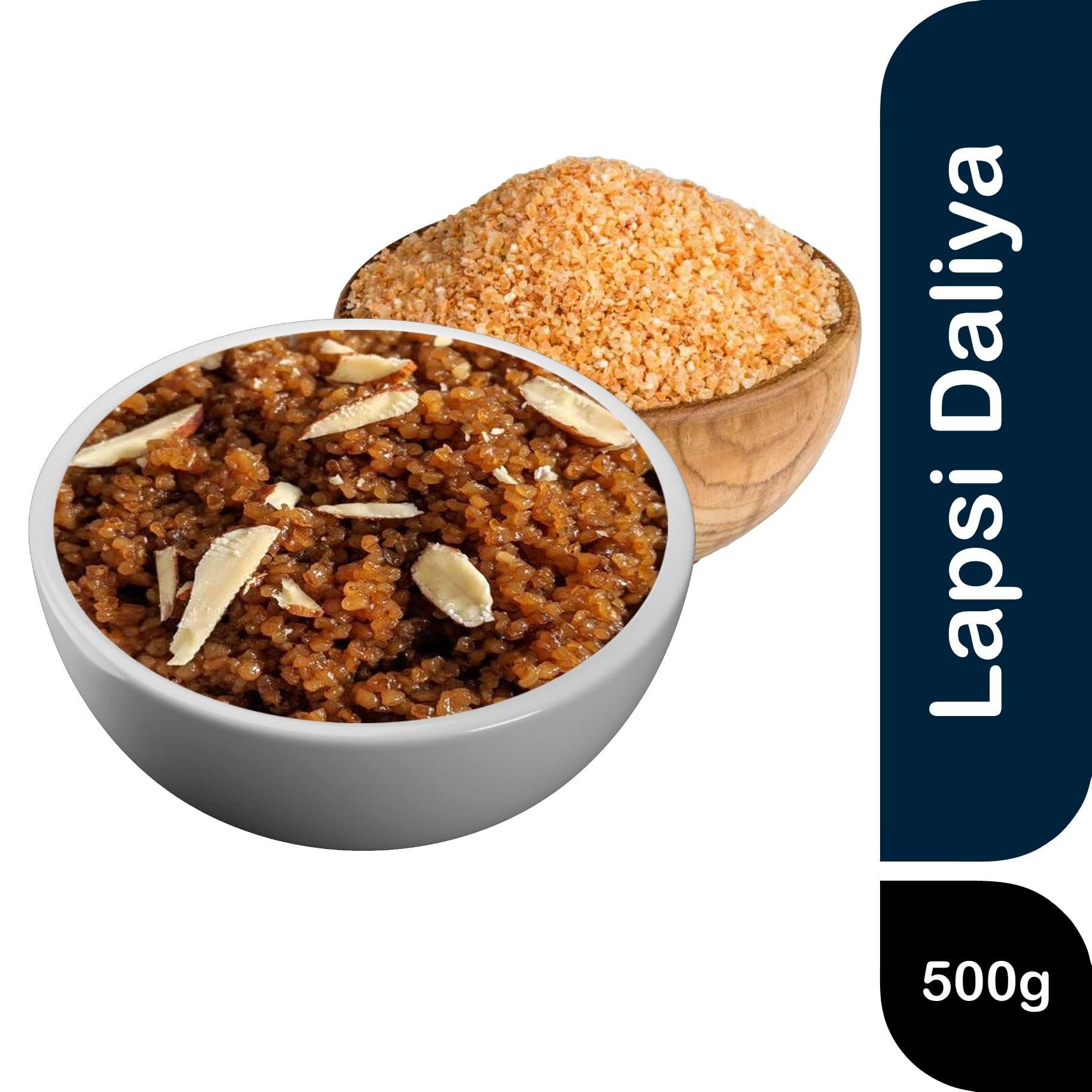Organic and Pure Organic and Pure Lapsi Dalia Wheat, Lapsi, Lapsi Rava, Lapsi Daliya, Lapsi Rava Small, Fada Lapsi, Lapsi Rawa Dalia, Broken Wheat Lapsi (Jar Pack) 500g