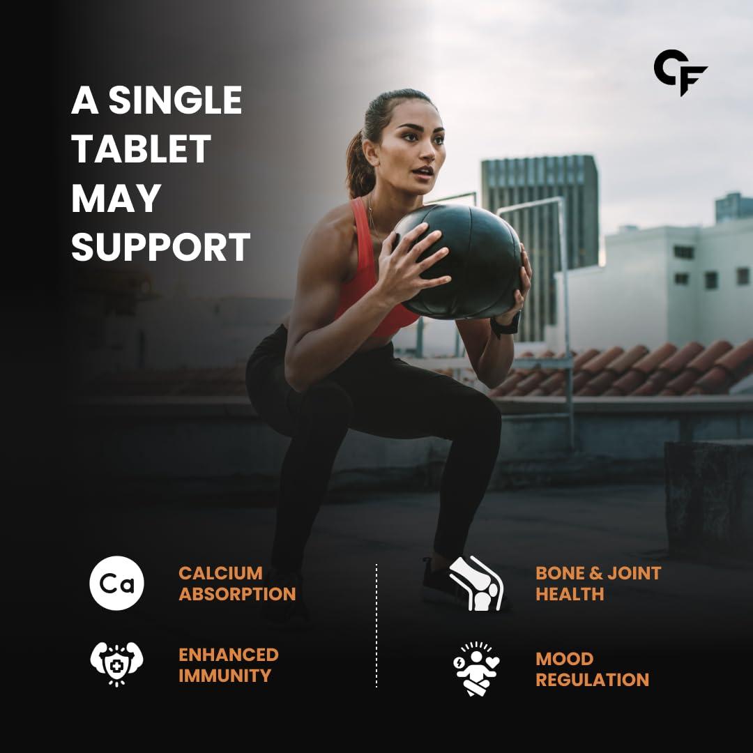 Carbamide Forte Carbamide Forte Vitamin D3 K2 | Vitamin D3 K2 Supplement for Bone & Heart Health | Vitamin D tablets with Vitamin K2 MK7 | Premium Vitamin D3 supplement with K2 for Wellness -120 Veg Tablets