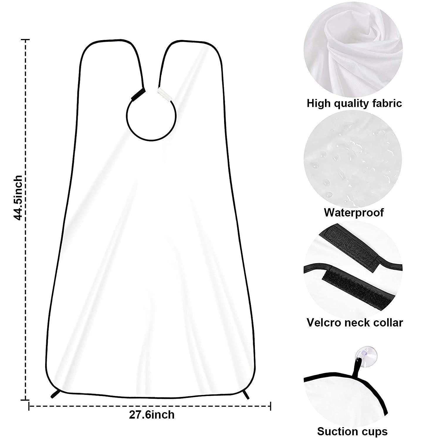 JAMB JAMB Apron Cape Beard Trimming Bib for Men Shaving & Hair Catcher Non-Stick Hair Catcher Grooming Cloth Waterproof with 2 Suction Cups for Mirror