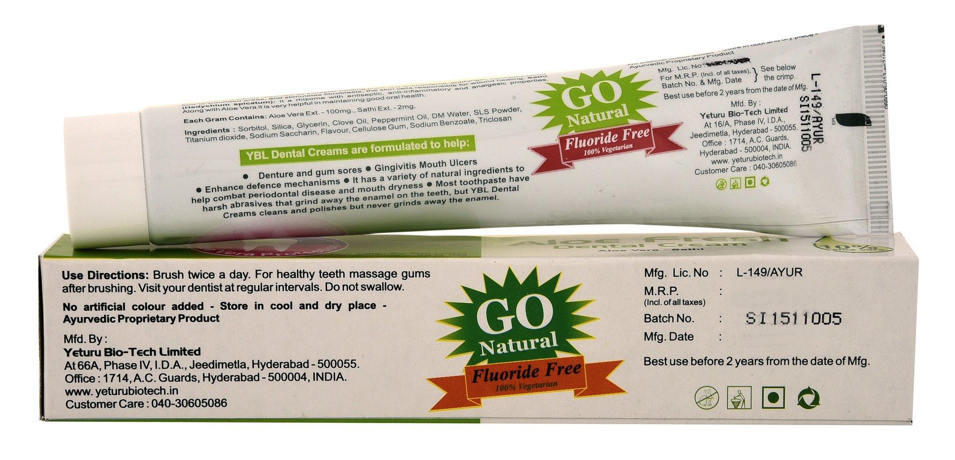 Yeturu's Yeturu's Aloe Fresh Dental Cream (Aloe Vera 10%) 100gms (Pack of 3)