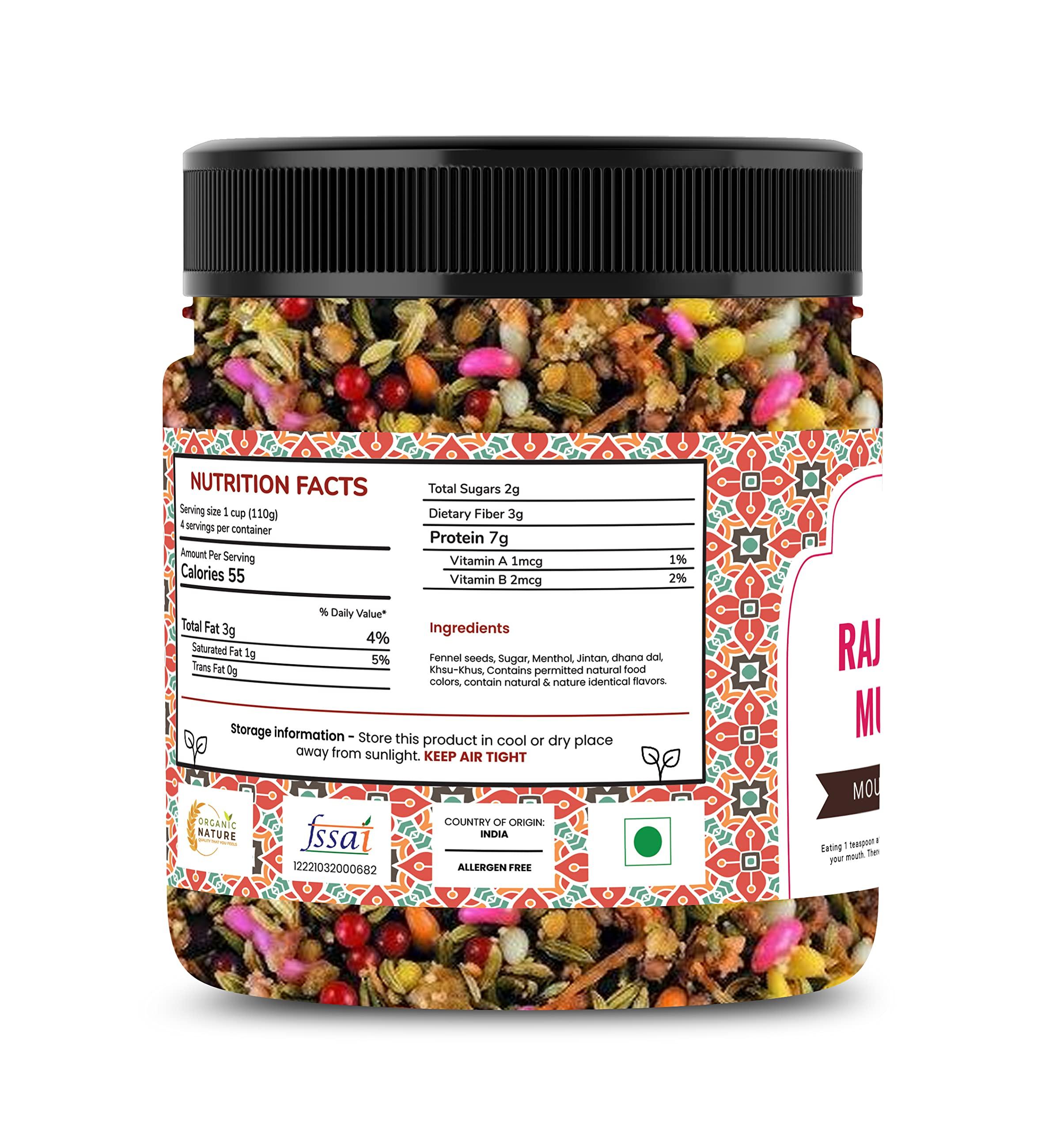 ORGANIC NATURE Organic Nature Homemade Rajasthani Mukhwas Royal Mukhwas (Jar Pack) (300 Grams (Pack of 1 of 300 Grams))