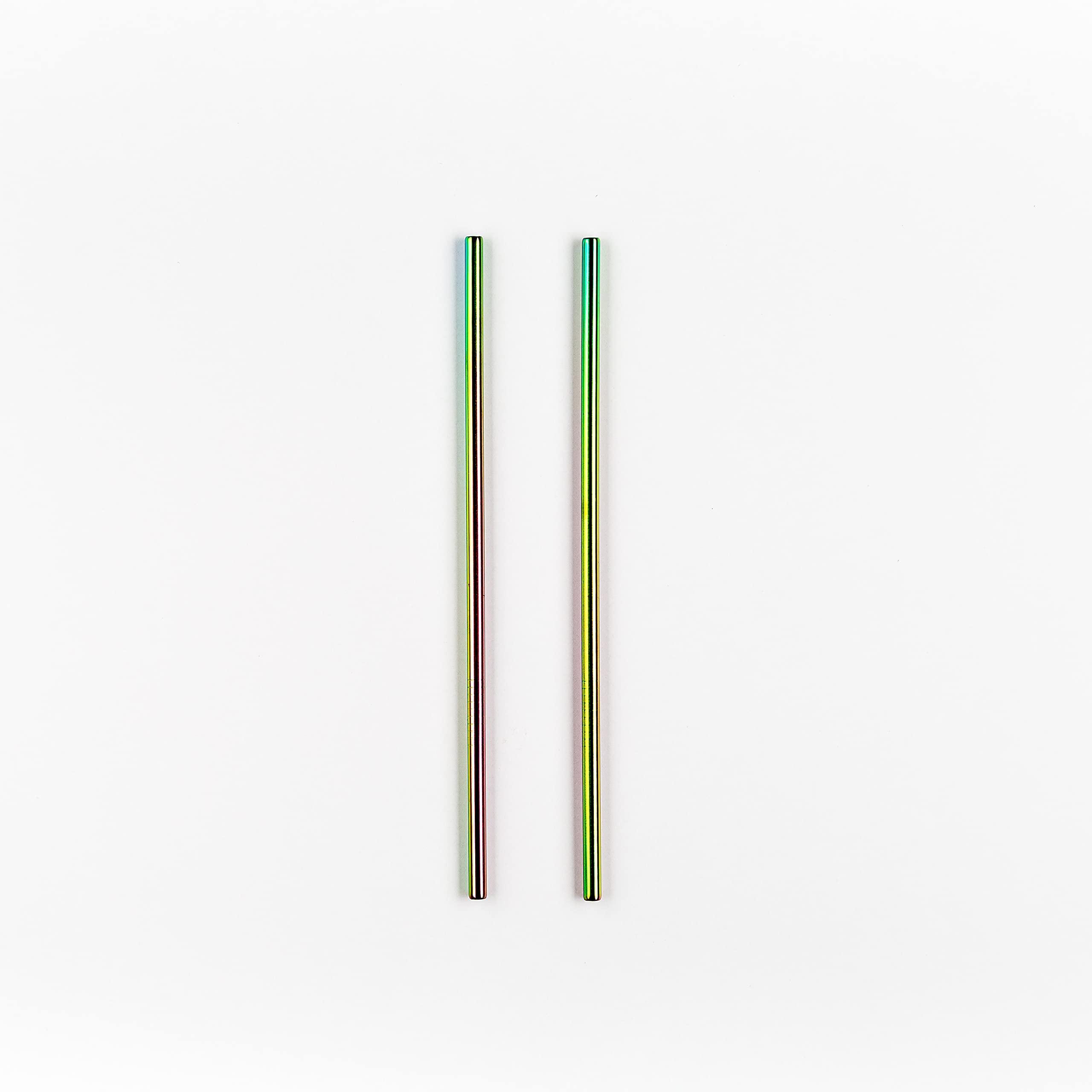 Hooper of York Hooper of York Wide Metal Straws Set of 2 - 1 Straight,1 Bent Straw with Cleaner