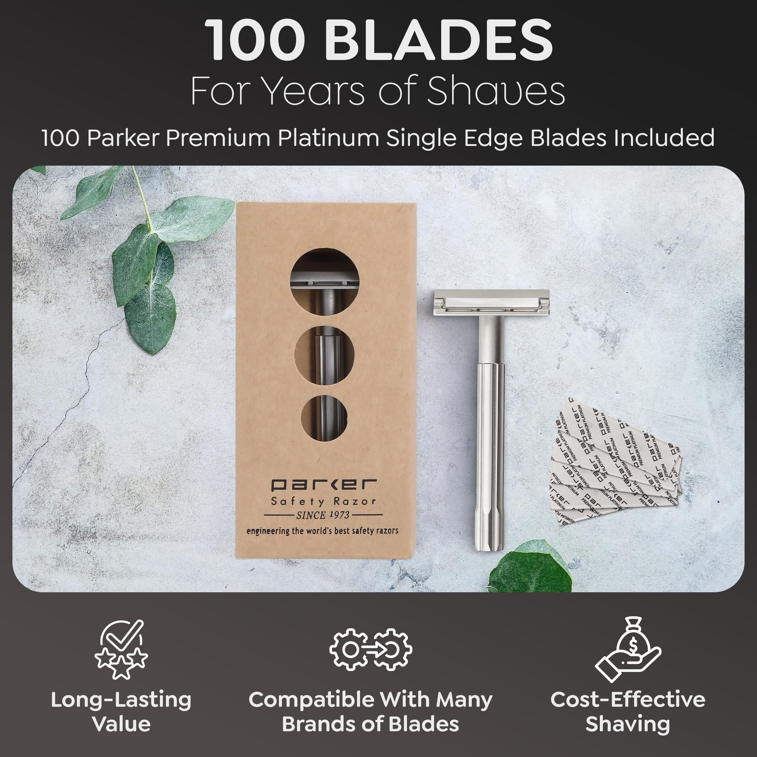 PARKER Safety Razor PARKER Safety Razor Men Soloedge Single-Edge Safety Razor By Parker Safety Razor (With Blades)