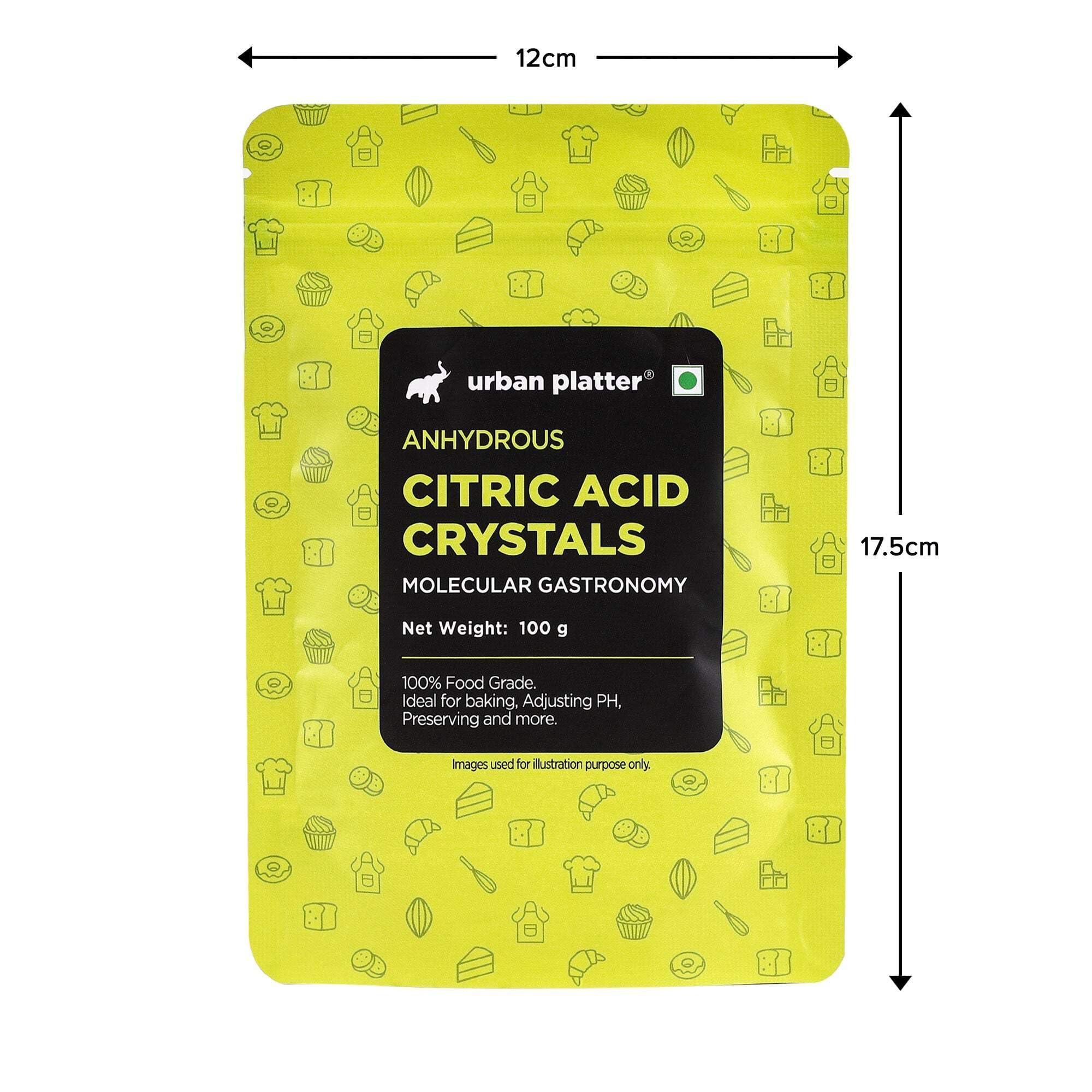 urban platter urban platter Pure Citric Acid Crystals Powder, 100G