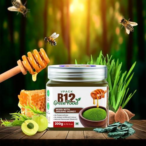 Generic PRISHA AYURVEDIC Plant Based Vitamin B12 Hanny Yukt Green Food Supplement C & A | Boost Energy Level | Good For Digestion And Stress | Glowing Skin For Men & Women (100 Gm)