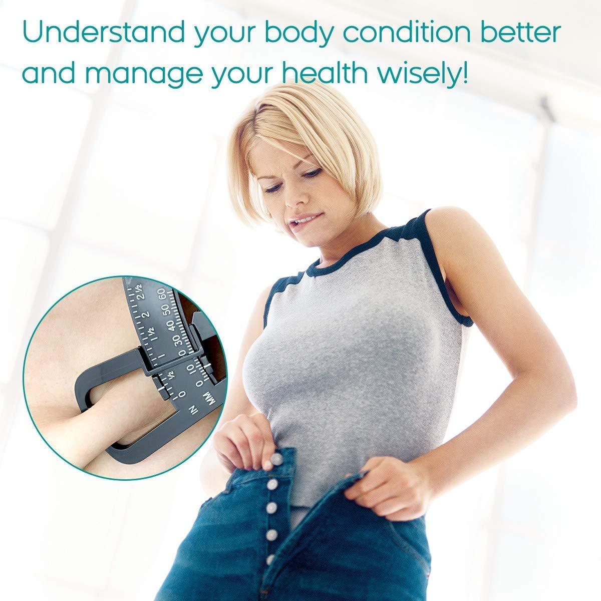 Gadget Hero's Gadget Hero's Personal Bodyfat Testing with Skinfold Calipers. Body Fat Calliper to Measure Your Body Fat (White)