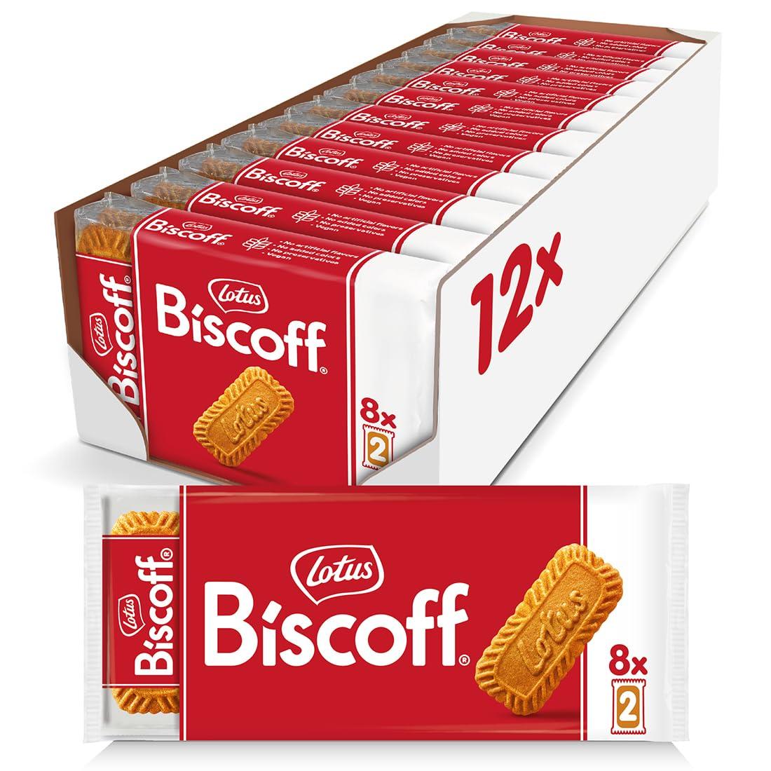 Biscoff Lotus Biscoff | Belgian Speculoos | Caramelized Biscuit Cookies | Non-GMO and Vegan | 2P x 8 counts | 124g | Pack of 12