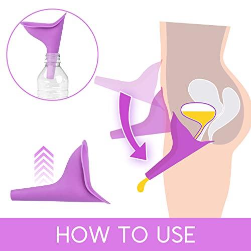 HAKDAY TFW Portable Female Women Urinal Camping Travel Toilet Device 4PCS,Purple