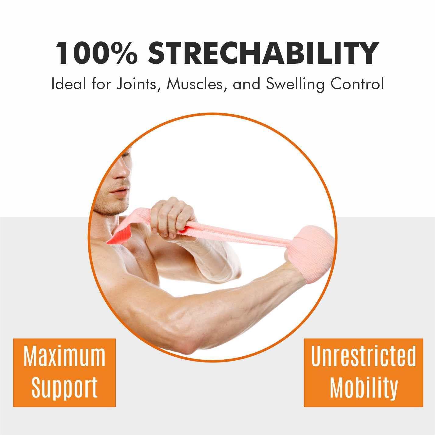 Top Crepe TopCrepe Cotton Crepe Bandage (Width 8 cm x 4 m Stretch Length) | Pain Relief for Sprains and Strains in Joints and Muscles | Pack of 1