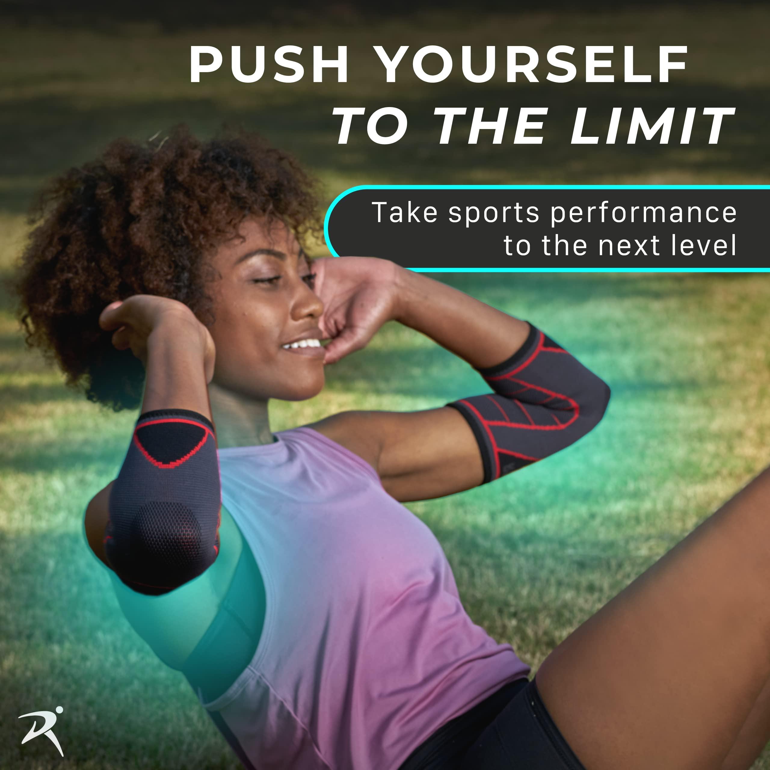 Rymora Rymora Fitness Elbow Brace- L, Compression Support Sleeve for Tendonitis, Tennis Elbow, Golf Elbow Treatment, Weightlifting & Weak Joints - Reduce Joint Pain During Any Activity!