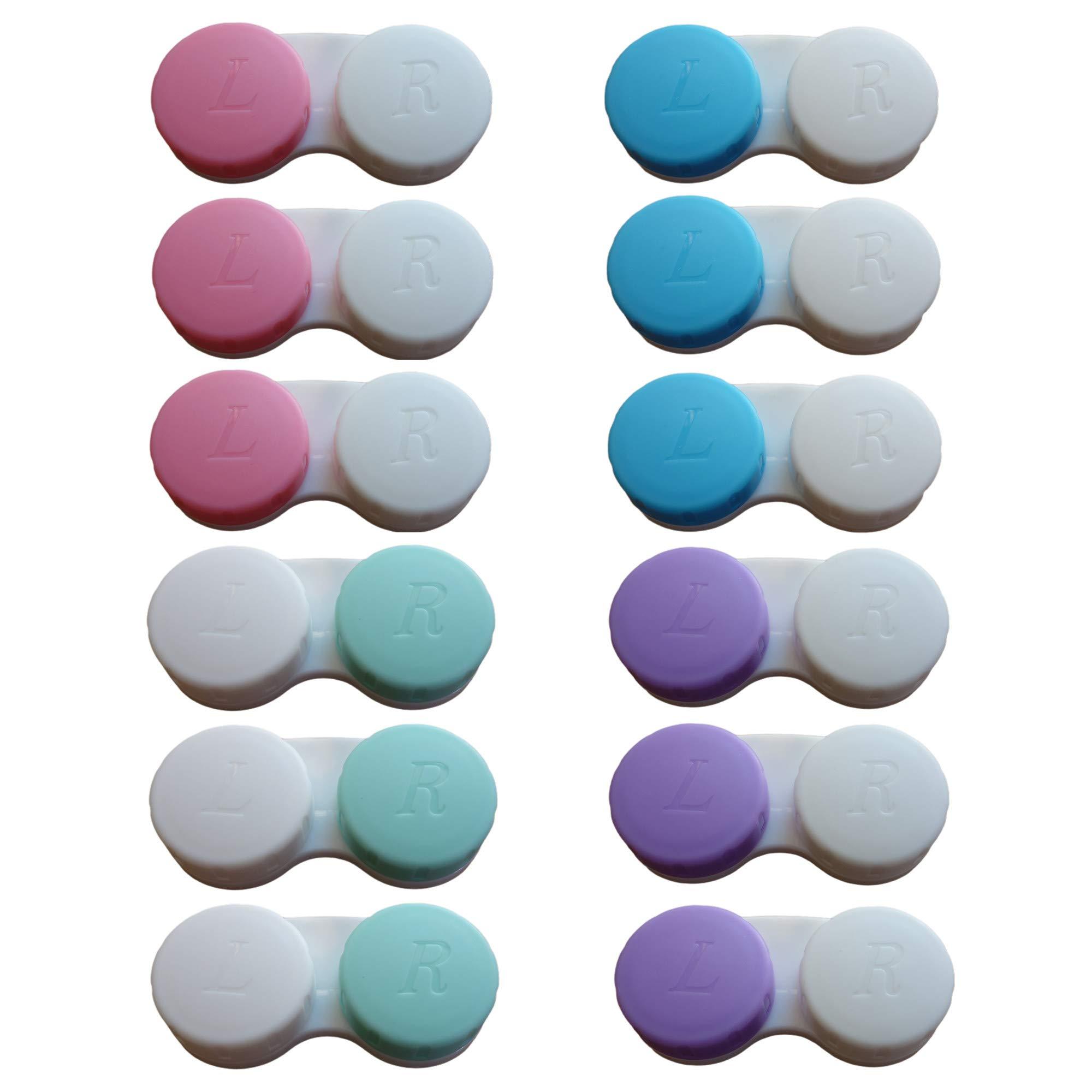 Erewa Erewa 12 Pack Contact lens case Contact Lens Holder Box Soak Storage Kit(Assorted Color)