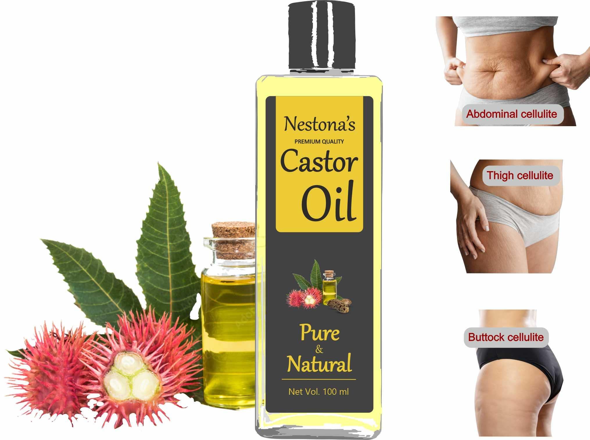 Generic Nestona's CelluClear CastorOil: Targeted Cellulite Solution 100 ml | Abdominal Cellulite Pro | Best for Buttack Cellulite | Massage Oil | Natural and Organic Oil