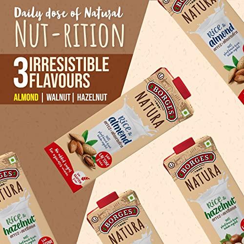 Borges Borges Natura Rice & Almond Drink | 100% Plant Based Milk, Gluten Free, Vegan Milk, Lactose Free, Dairy Free | No Added Sugar | No Added Preservatives - 1 Liter