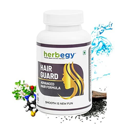 Herbegy Hair Guard Capsules | Herbegy Supplement for Hair Growth | Hair Fall Control | Strong Hairs & Healthy Skin (60 Capsules)