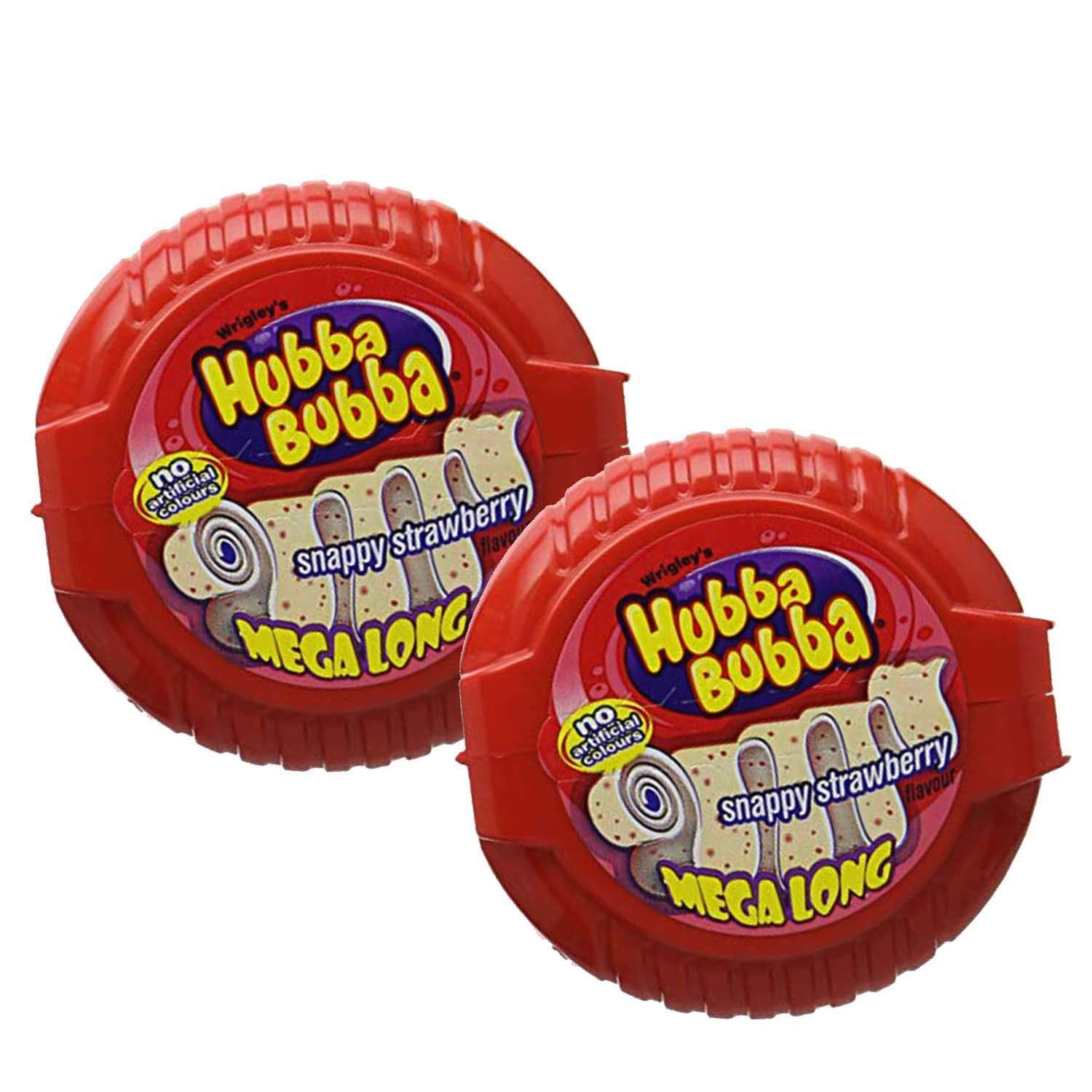 Hubba Bubba Hubba Bubba Mega Long Snappy Strawberry Pack of 2 Pouch, 2 x 56 g