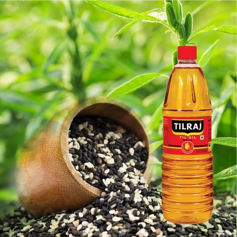 Tilraj Tilraj Sesame Oil Bottle 2L+Coconut Oil Bottle 1000 ML+Pooja Oil Bottle 900 ML-Festival Offer I Diwali I Til I Gingely I Tempering, Sauting, I Cooking I Edible Oil+Copra Oil+Til Oil I (Pack of 4)