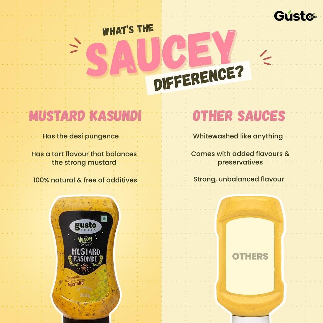 Gusto Foods Gusto Foods Mustard Kasundi Sauce 300g | Authentic Pungent Mustard Sauce | Traditional Bengali Mustard Sauce