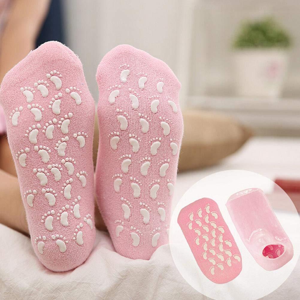 SHREE VALLV SHREE VALLAV Crack Cotton Foot Protector Moisturizing Socks with Spa Gel Heel Pain Relief Silicone Gel Pad Heel Protector Socks with Spa Botanical for Men and Women Cotton Socks