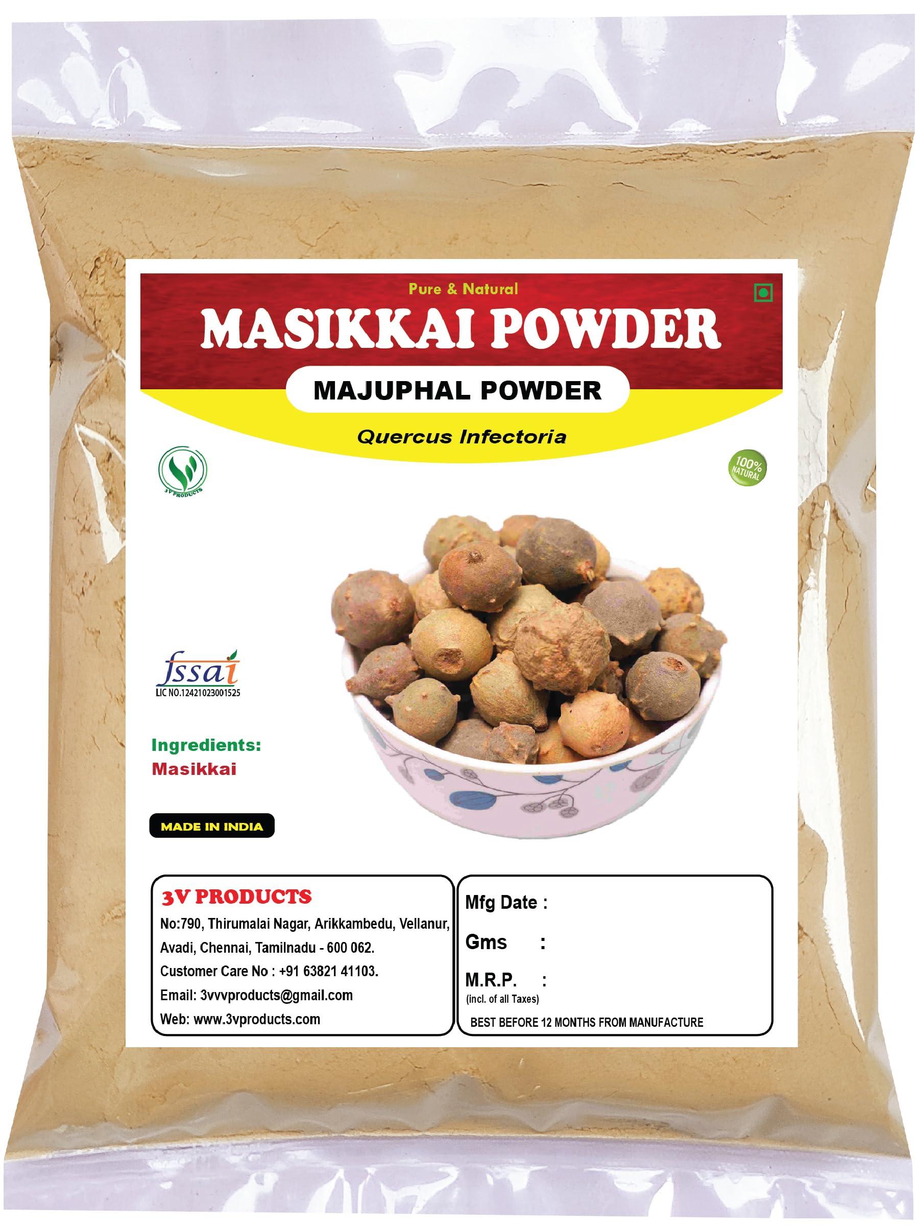 3V PRODUCTS 3V PRODUCTS Organic Masikkai Powder 100g | Majuphal | Manjakani | Quercus infectoria 100% Natural for Supports Blood Clotting | Wound Healing | Antioxidant Properties | Healthy Stomach Support