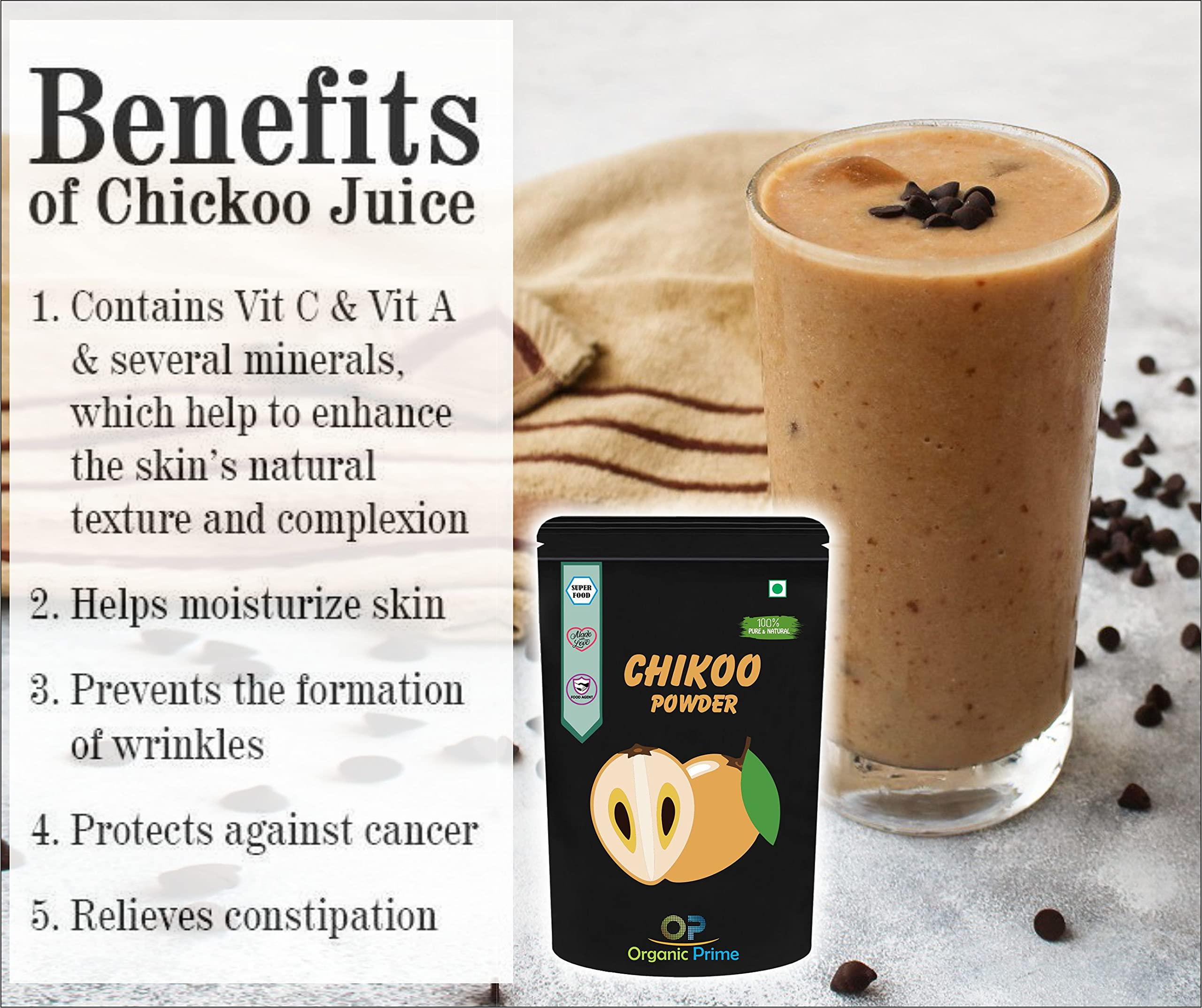Organic Prime Organic Prime Chiku Powder | Chikoo Fruit Shake Powder | Dry, No Added Sugars and Preservatives - 100 GM by Organic Prime