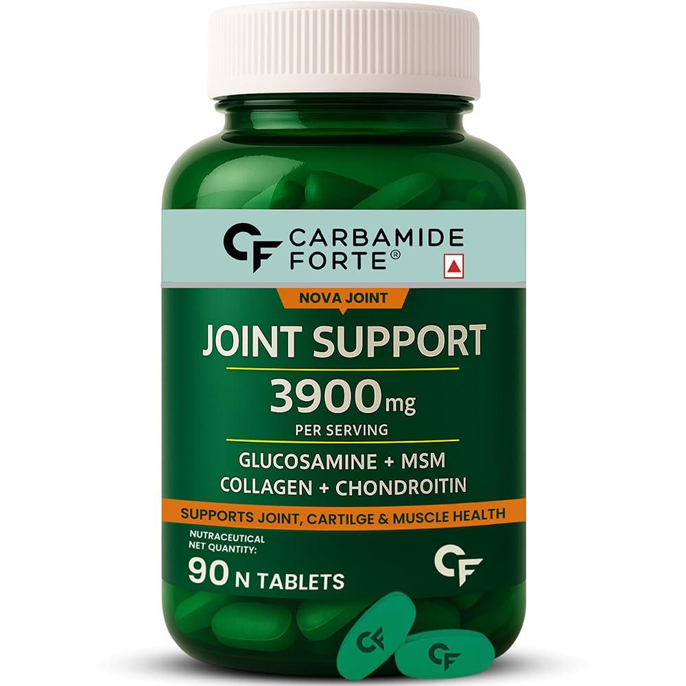 Carbamide Forte Carbamide Forte Glucosamine Tablets - Joint Support Supplement with Collagen & Glucosamine Chondroitin MSM | Joint Cartilage Support & Muscle Health | Joint Pain Tablets - 90 Tablets