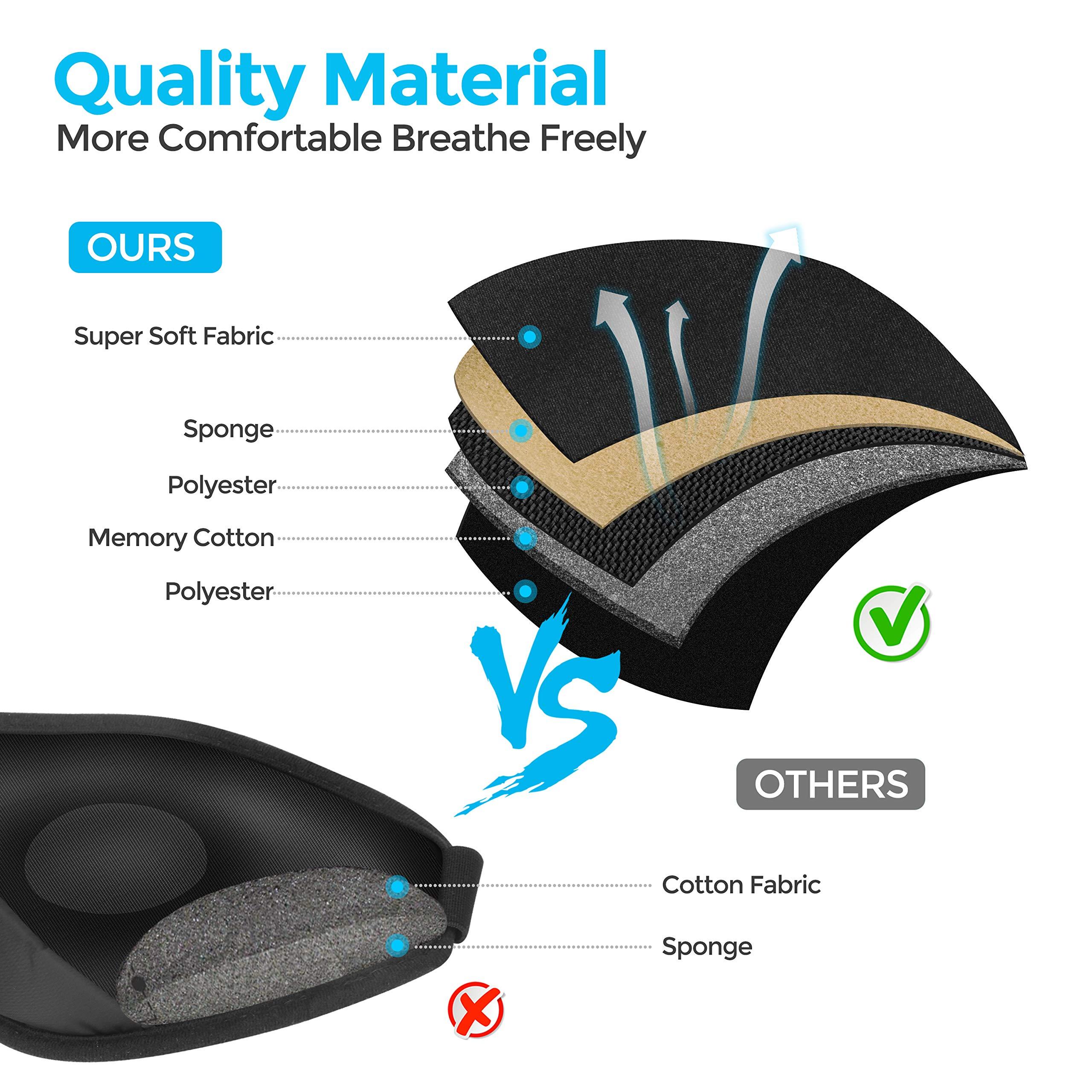 NEWVANGA NEWVANGA Memory Foam Sleep Mask Block Out Light 100%, 3D Contoured Blackout Sleeping Eye Mask Relief Pressure, Soft Cushion Eye Cover Night Blindfold