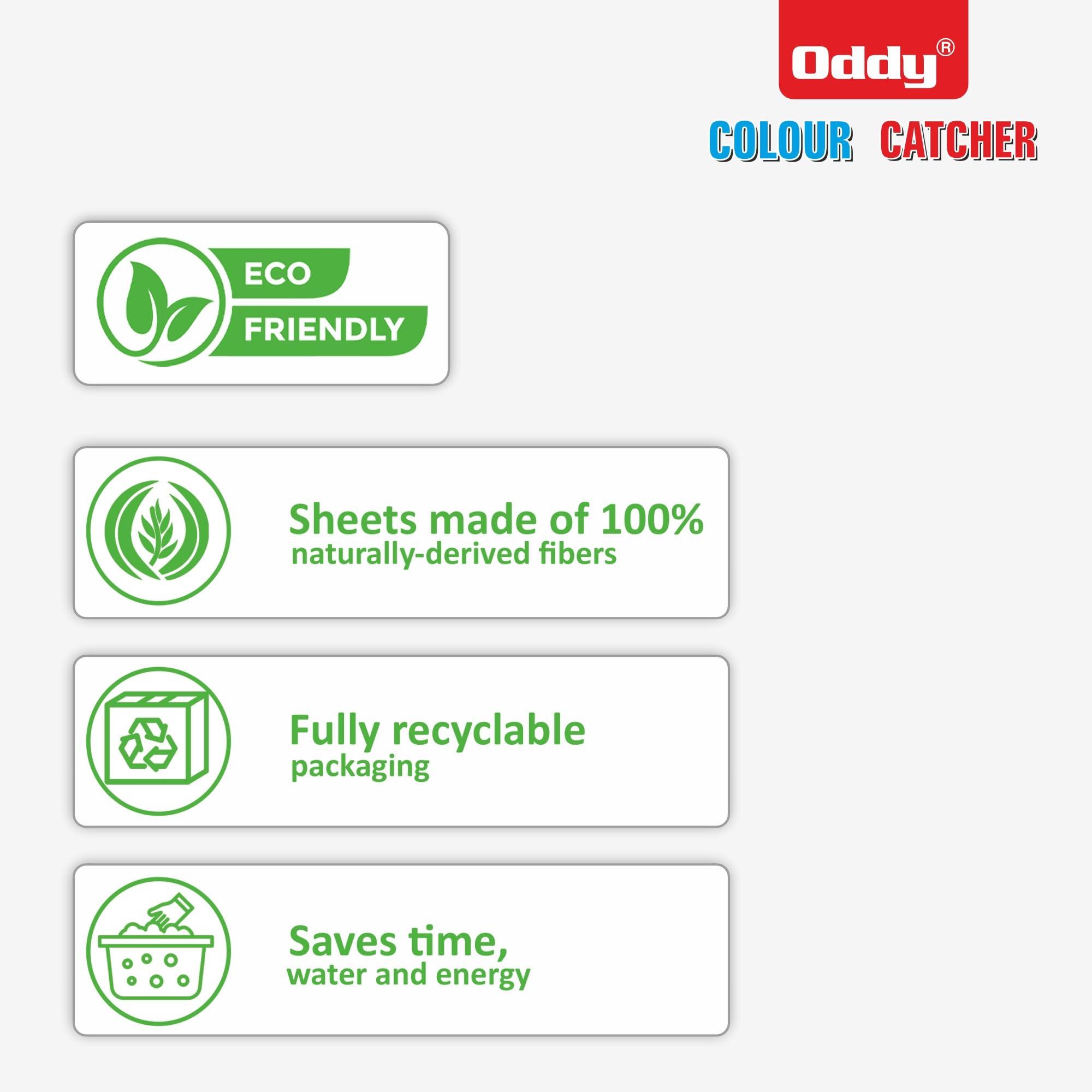 Oddy Oddy Colour Catcher 60 Sheets For Laundry, Allow Mixed Washes, Prevent Colour Runs And Maintain Original Colour Of Clothing, Pack Of 60
