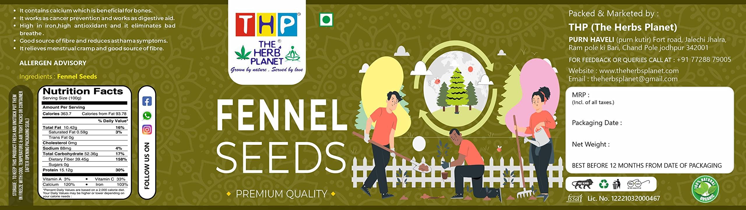 THE HERB PLANET THE HERB PLANET Natural Fennel Seeds Saunf 800 gms | Variyali | Sounf Green Thin Aniseeds| Jar Pack